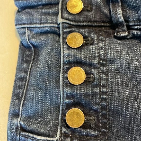 Ann Taylor The Skinny Dark Wash Sailor  style button front, Jean. - Picture 9 of 10